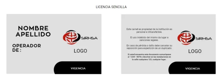 Ejemplo de licencias sencillas